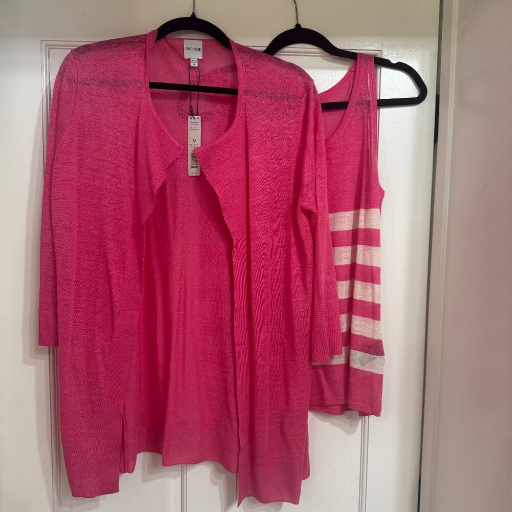 SALE NEW with Tags $256 2pc Nic & Zoe sweater and top sz M